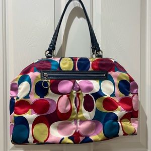 Coach, tote bag, colorful, large size, retro.